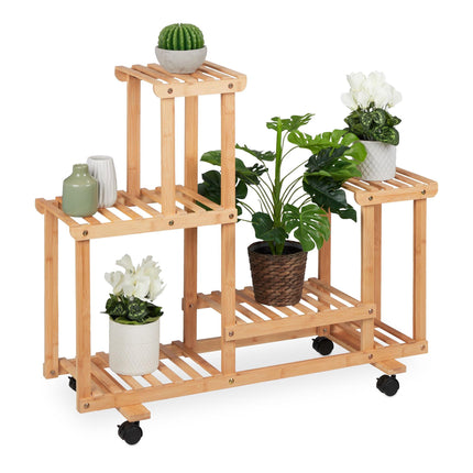Shelf for plants in bamboo
