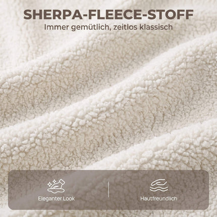 Sherpa Fleece Office Chair with Swivel and Tilt, Height Adjustable, Cream White