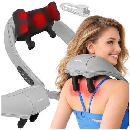 Aparat de masaj pentru gât wireless Shiatsu cu încălzire LED