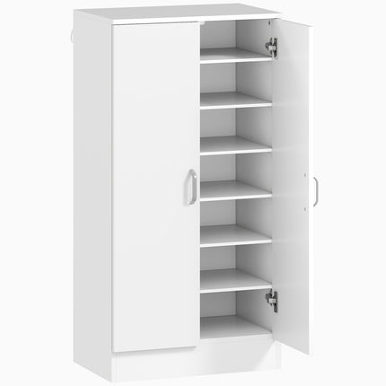 Dulap Pantofi cu Balamale Soft-Close, Rafturi reglabile, Alb