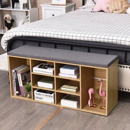 Bancă de depozitare pentru pantofi cu organizator cu 10 cuburi, 41 inch