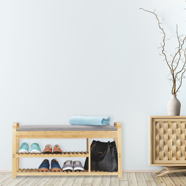 Shoe bench with storage