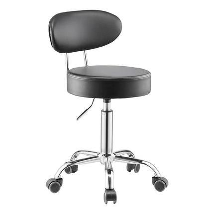 Shop Stool with Backrest – Pneumatic Rolling, 300 lb