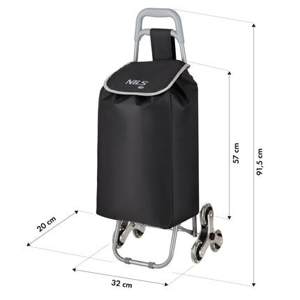 Cos de cumparaturi 40L, negru, pliabil