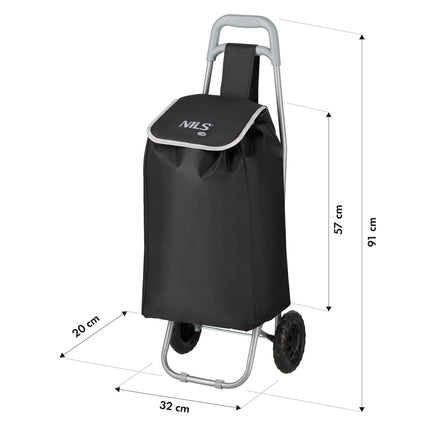 Coș de cumpărături, capacitate 40 l, negru