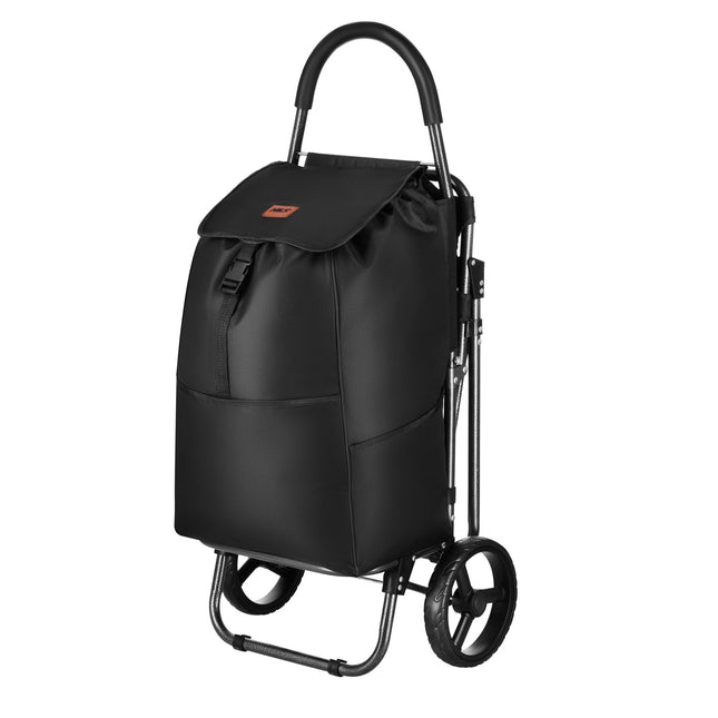 Cărucior de cumpărături cu scaun, 40L, negru, cadru din oțel