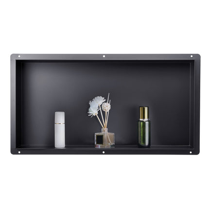 Shower Niche, 25 x 13 in Recessed 304 Stainless, Black