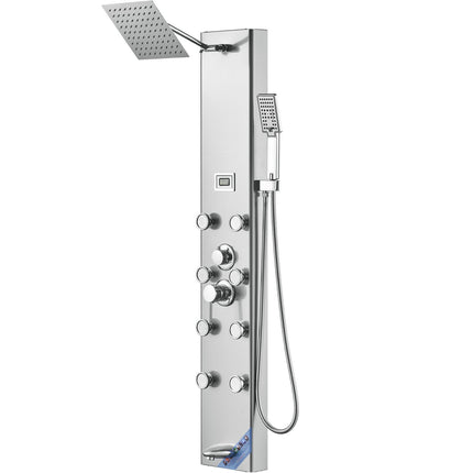 Shower Panel System, Digital Display, 8 Jets, Rainfall