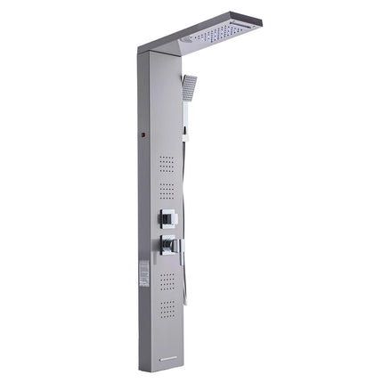 Shower Panel Tower, 53 In Stainless Steel, LED, 5-Function