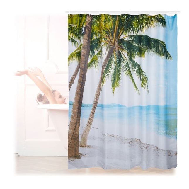 Perdeau de dus motiv plaja 180 x 180 cm