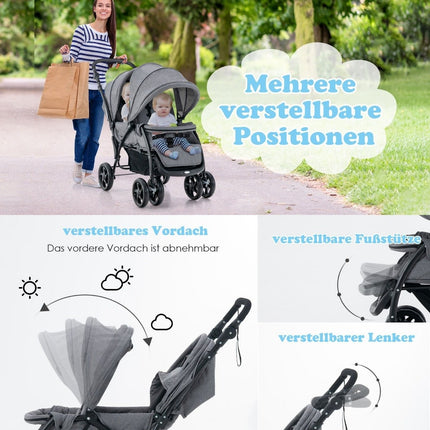 Carucior frate carucior pliabil frate carucior twin twin bugg gri
