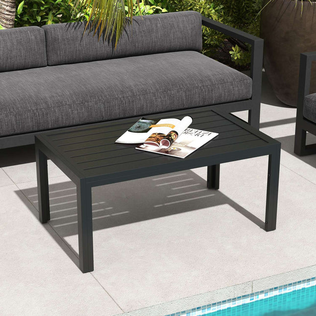 Masuta laterala Masa de balcon Masuta de cafea dreptunghiulara din otel Masa de gradina rezistenta la intemperii Masa de ingrijire usoara Canapea Masa de exterior pentru balcon Gradina Terasa Verandă Camera de zi 101,5 x 61 x 46 cm Negru |