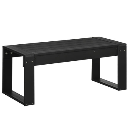 Masuta laterala Masa de gradina, masuta de cafea cu aspect de lemn, dreptunghiulara, pentru balcon, gradina, terasă, hdpe, negru, 95X42X40Cm