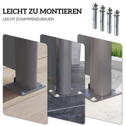 Dark gray extendable side awning, 300x140cm Privacy Screen