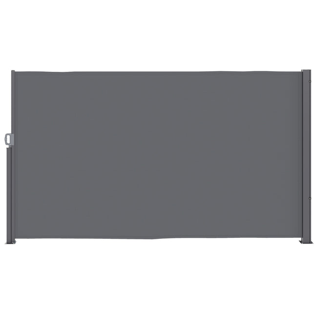 Copertina laterala, extensibila, opaca, ecran de intimitate cu suport de perete, acoperire, copertina laterala, copertina de perete, protectie impotriva vantului, 300 x 180 cm, copertina pentru balcon, terasa, gradina, gri inchis Aosom