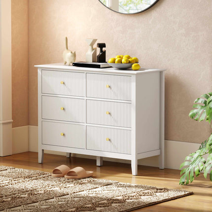 Bufet cu 6 sertare, alb, 100 x 40 x 78 cm