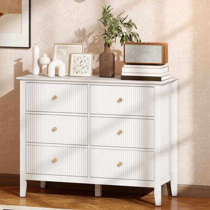 Bufet cu 6 sertare, alb, 100 x 40 x 78 cm