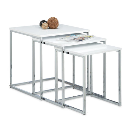 Masuta laterala in set de 3 cu picioare metalice