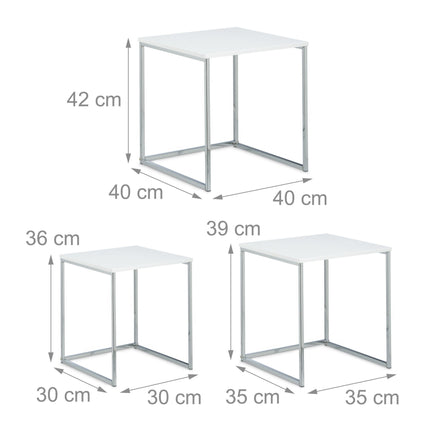 Masuta laterala in set de 3 cu picioare metalice