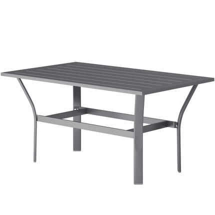 Masuta laterala din metal masa de balcon cu design sipci masuta de cafea rezistenta la intemperii masuta de gradina masuta de canapea usor de intretinut masa de exterior pentru balcon gradina terasa veranda 91,5 x 55 x 45 cm gri inchis Aosom