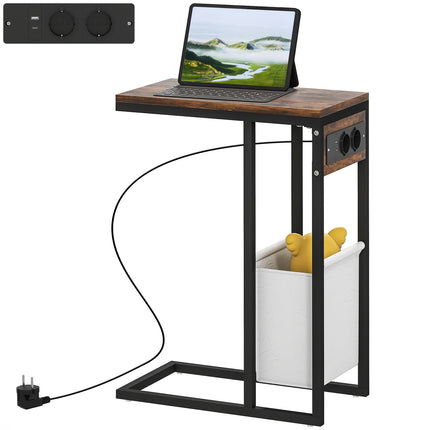 Masuta laterala cu prize, porturi USB, cabluri, design in forma de C