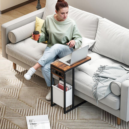 Masuta laterala cu prize, porturi USB, cabluri, design in forma de C