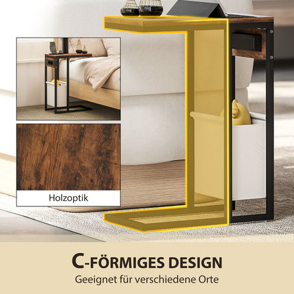 Masuta laterala cu prize, porturi USB, cabluri, design in forma de C