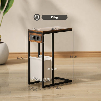 Masuta laterala cu prize, porturi USB, cabluri, design in forma de C