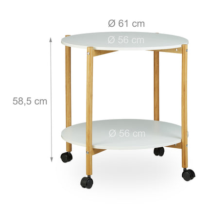 Masuta laterala cu roti si 2 nivele