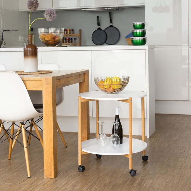Masuta laterala cu roti si 2 nivele