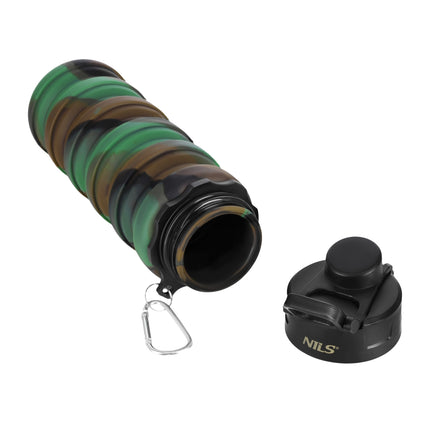 Sticlă de apă pliabilă din silicon, 500 ml, verde