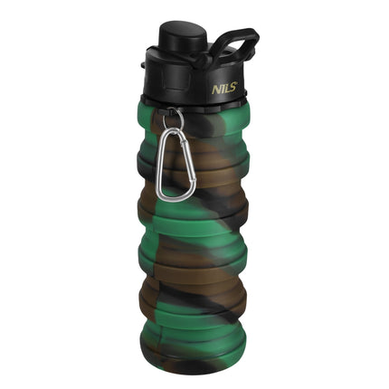 Sticlă de apă pliabilă din silicon, 500 ml, verde
