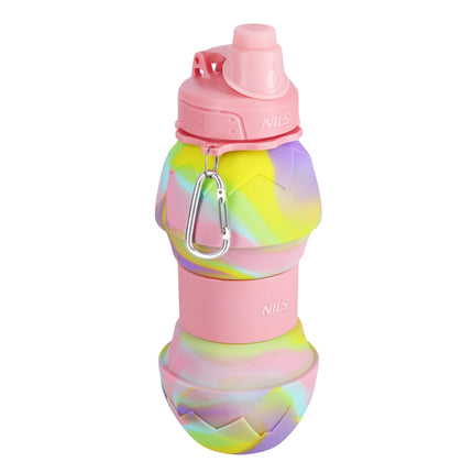 Sticlă de apă pliabilă din silicon, 700 ml, roz