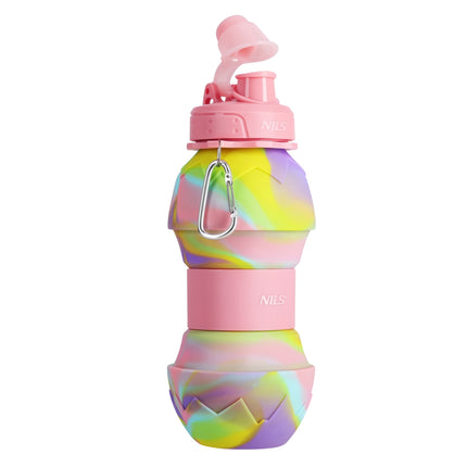 Sticlă de apă pliabilă din silicon, 700 ml, roz