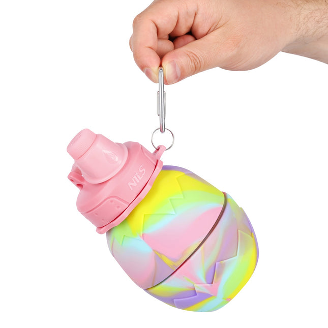 Sticlă de apă pliabilă din silicon, 700 ml, roz