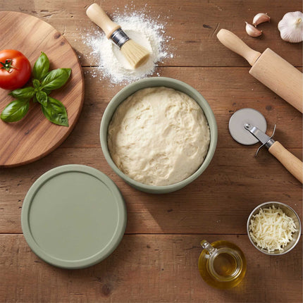 Cutii de aluat de pizza din silicon cu capace, set de 4