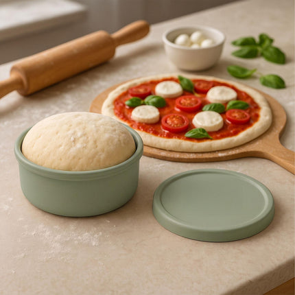 Cutii de aluat de pizza din silicon cu capace, set de 4
