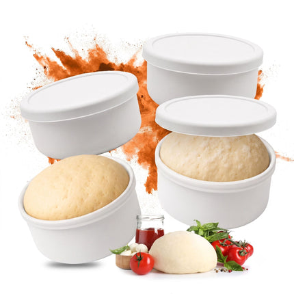 Cutii de silicon pentru aluat de pizza cu capac, set de 4