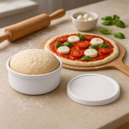 Cutii de silicon pentru aluat de pizza cu capac, set de 4