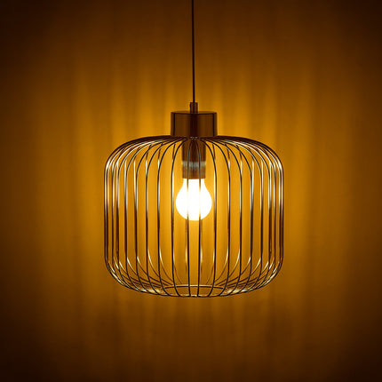 Lampă suspendată din metal argintiu
