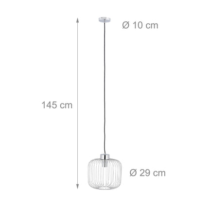 Lampă suspendată din metal argintiu