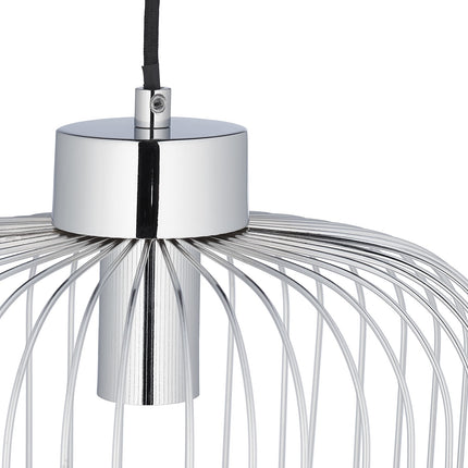 Lampă suspendată din metal argintiu
