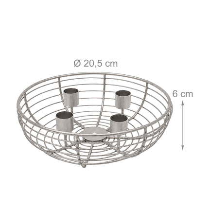 Suport pentru cununi de Advent din sârmă metalică argintie – 20,5 cm