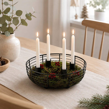 Suport pentru cununi de Advent din sârmă metalică argintie – 20,5 cm