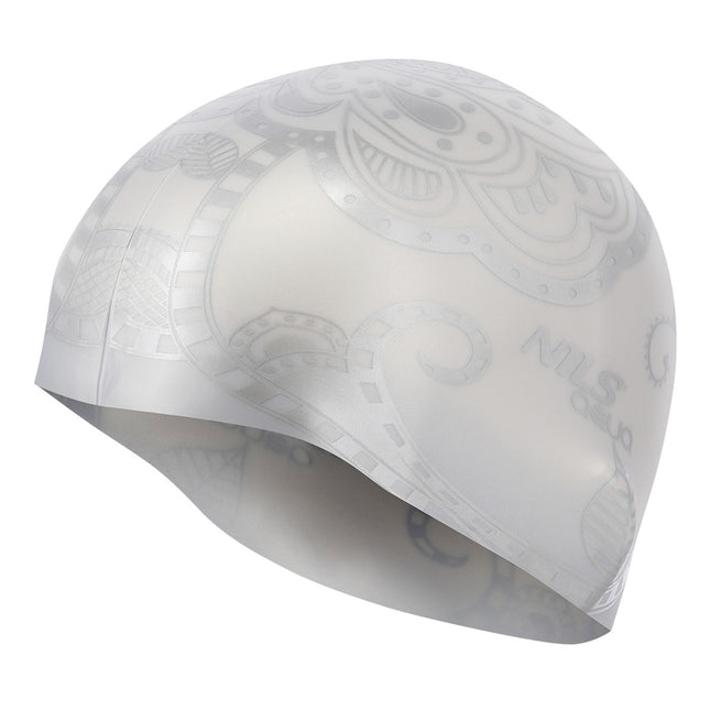 Silver Swimming Cap for Women, Comfortable Fit