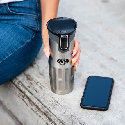 Cupa termica argintie, izolata, 500 ml