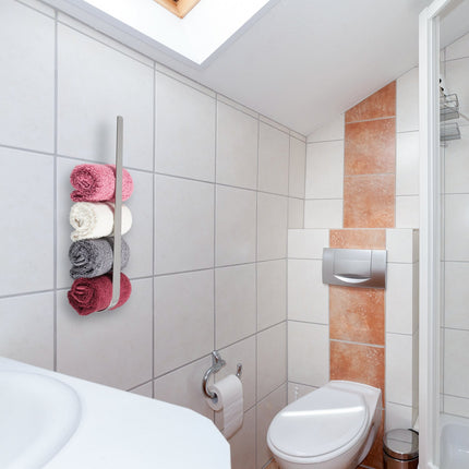 Suport pentru prosoape argintiu din otel inoxidabil