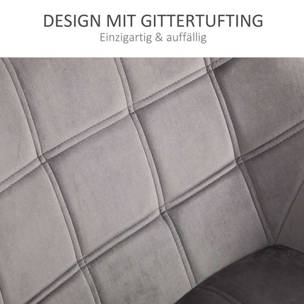 Velvet-like gray Scandinavian armchair, raised legs, 64 x 62 x 72.5 cm