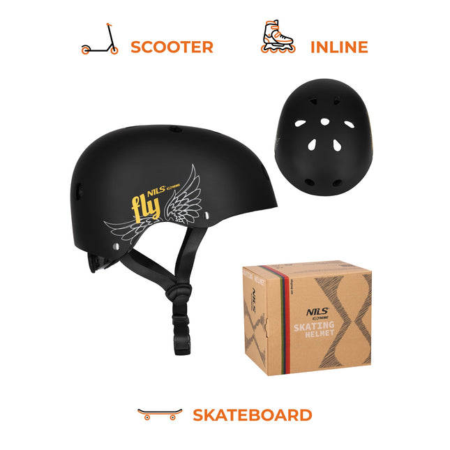 Cască de skate, cu cadran reglabil, auriu, L 58-61 cm
