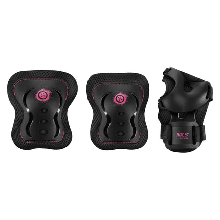 Skate Protective Gear Set, Wrist Elbow Knee, XL Pink